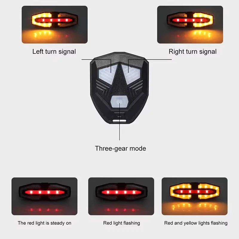 Feu arrière de vélo avec clignotants LED